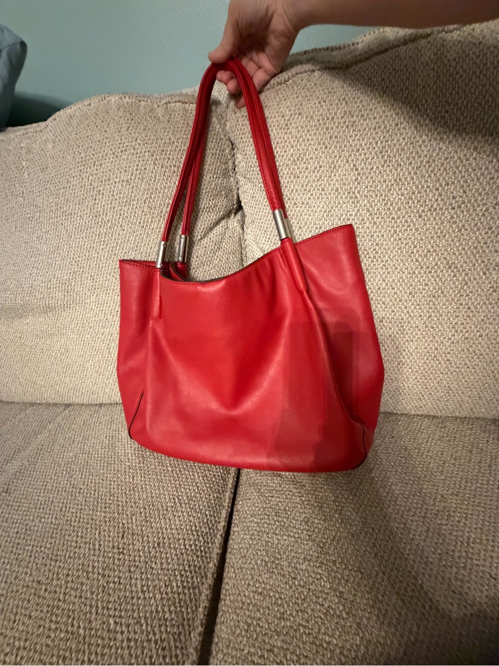 Alfani Red Shoulder Tote
